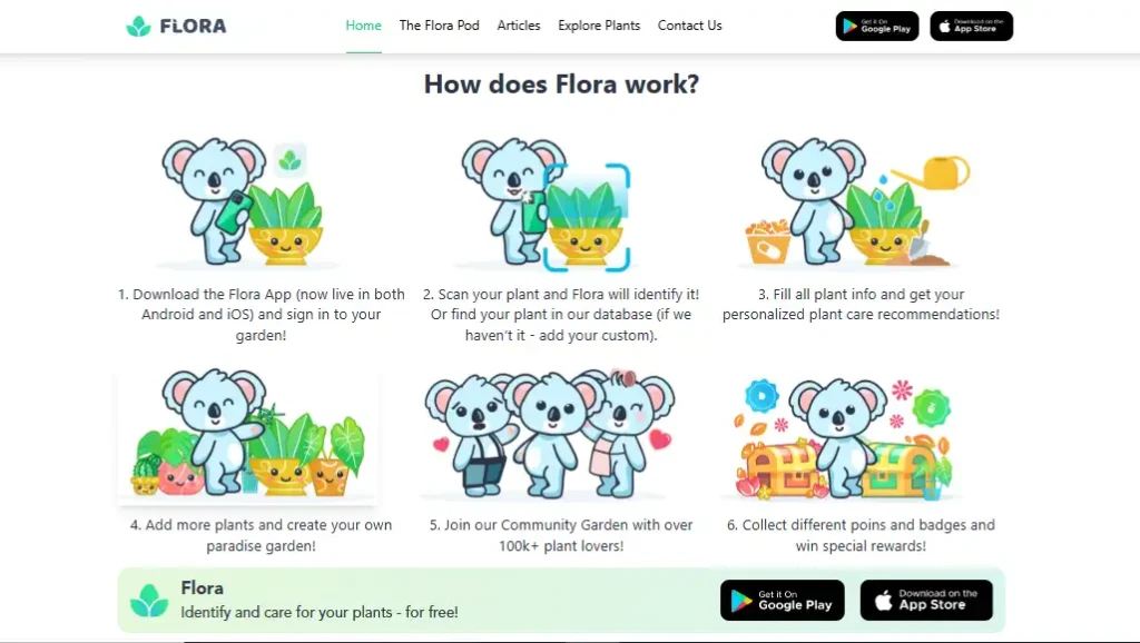 aplicación gratis para el cuidado de plantas Flora