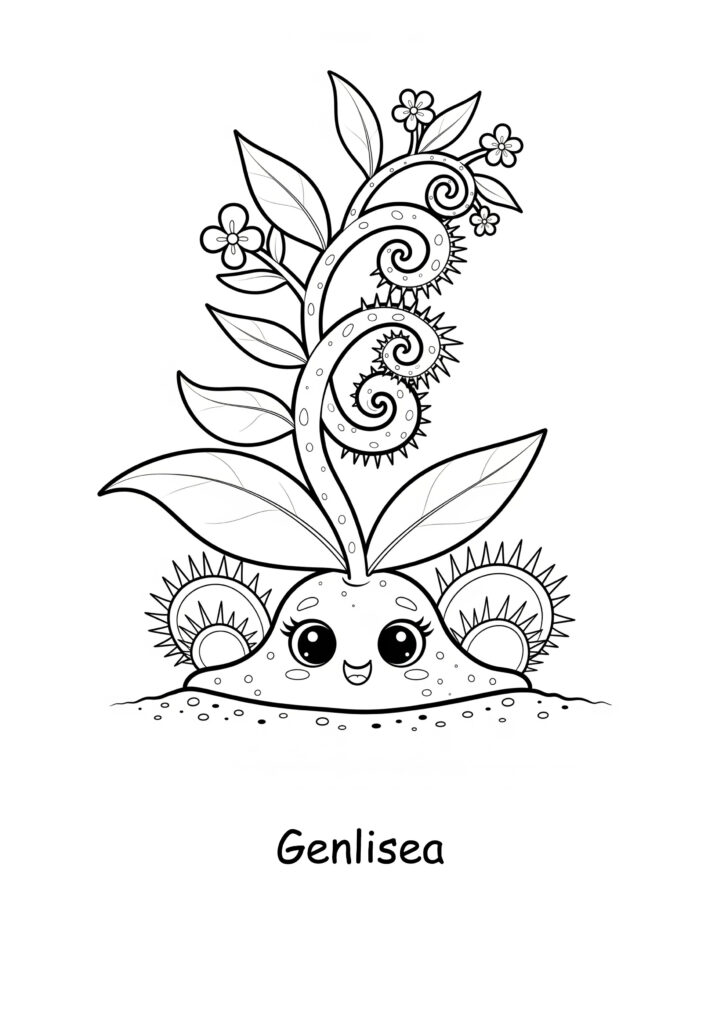 miniatura de imagen coloreable de una planta genlisea