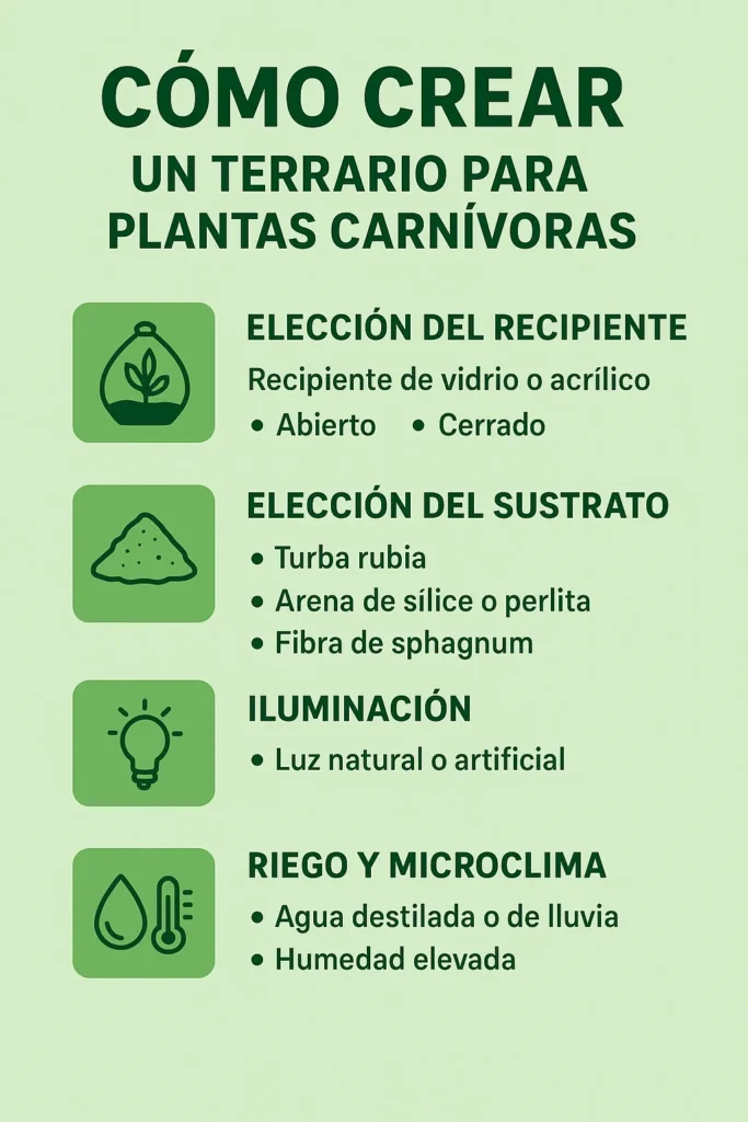 infografia de como crear un terrario para plantas carnívoras