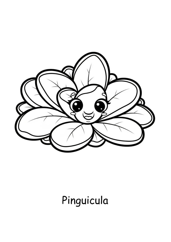 miniatura de imagen coloreable de una planta pinguicula